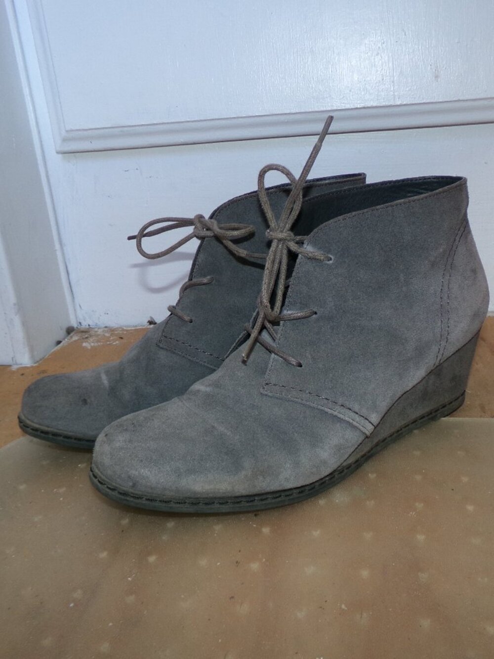 **Moving Sale**  Michael Faux Suede Gray Lace-up Booties Sz 7.5